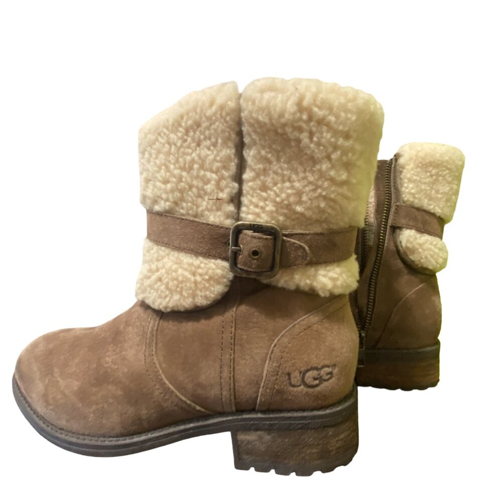 UGG Blayre II Brown and Cream Shearling Boots Women’s 9 - Picture 5 of 6
